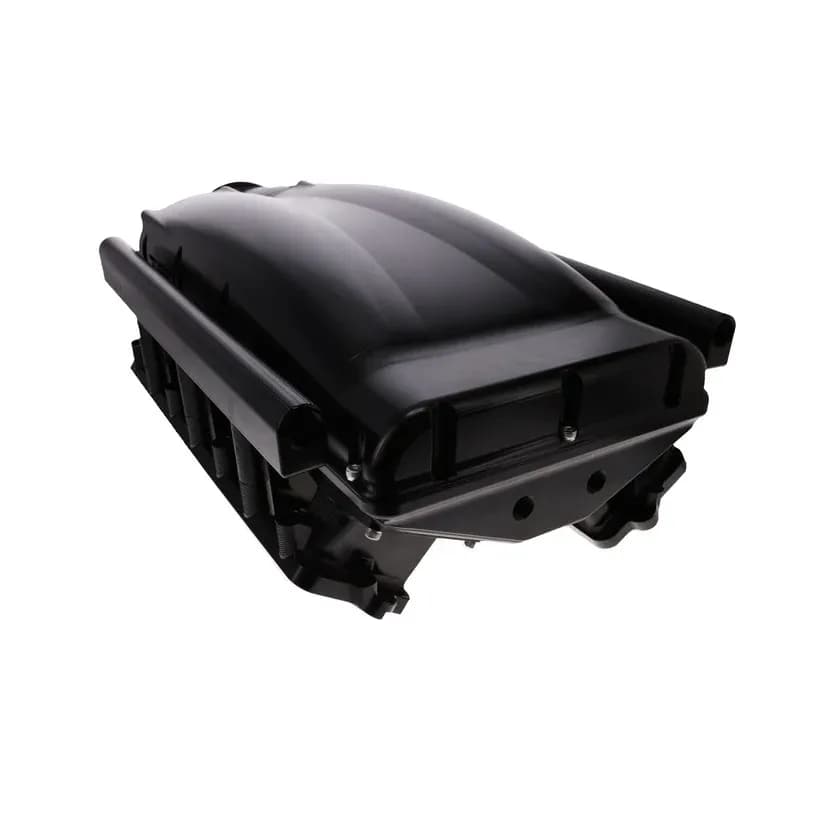Top Street Performance 81406BK TSP GM LS Cathedral Port V Series Black Billet Aluminum Low-Rise Intake Manifold