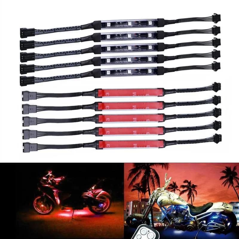 Motorcycle RGB Flexible Neon Light Strip Kit