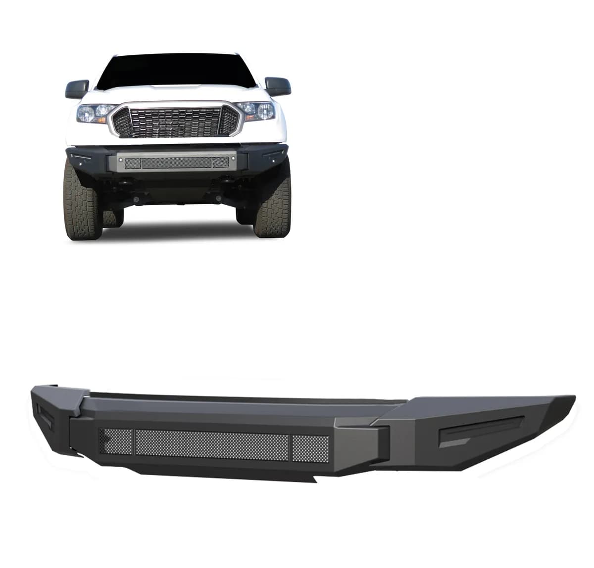Black Horse Off Road AFB-FR19-BU Armour II Heavy Duty Modular Front Bumper-Bumper Only