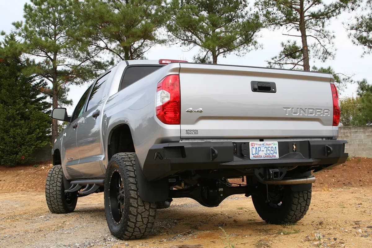 Heavy Duty Rear Bumper; 2 Stage Black Powder Coated; Incl. 0.75 in. D-Ring Mount;