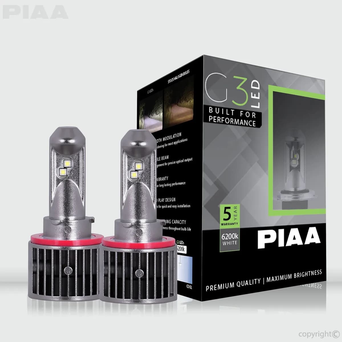 H13 G3 LED Bulb; 12/24V; 23W; 6200K; Twin Pack;