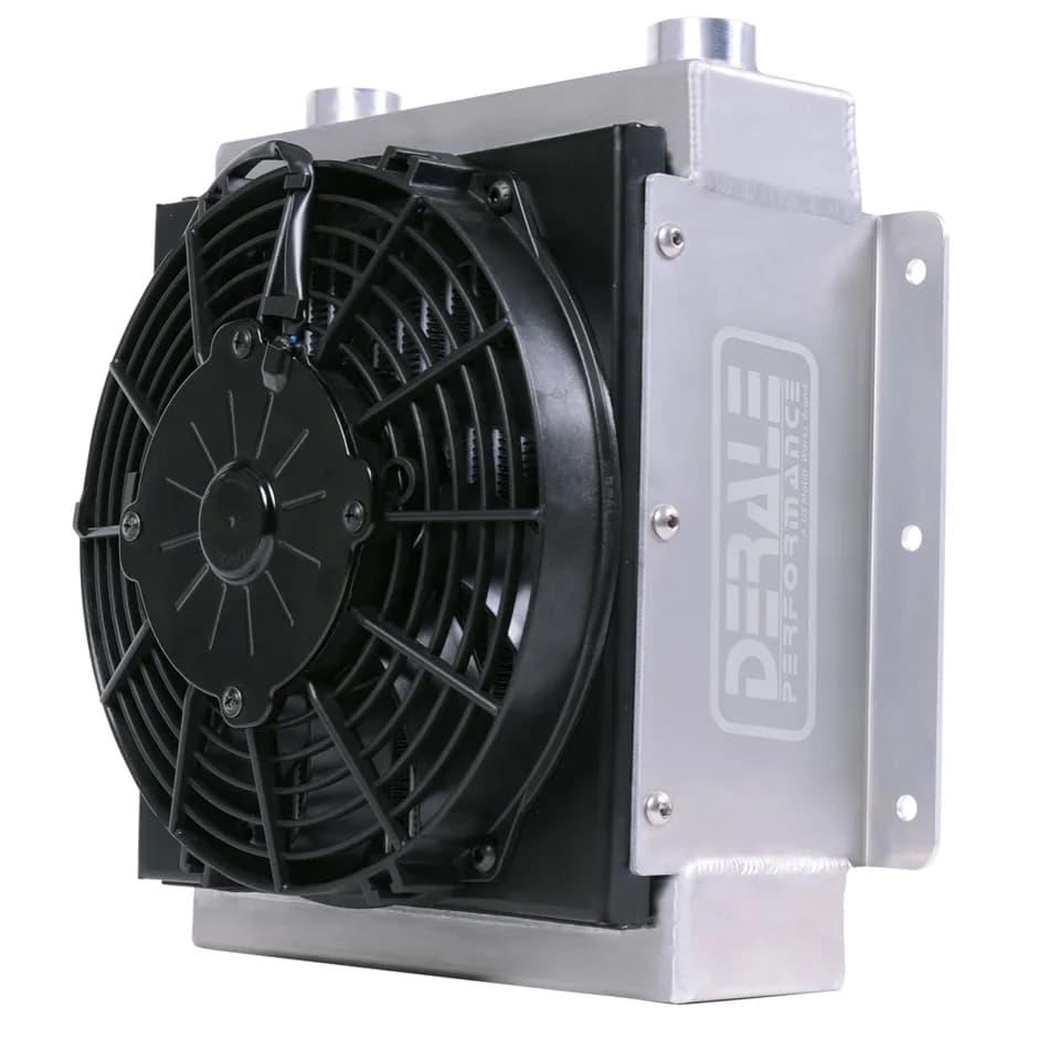 18 Row Hi-Flow Racing Remote Fluid Cooler w/ Low Profile Fan, 7/8-14 UNF O-ring