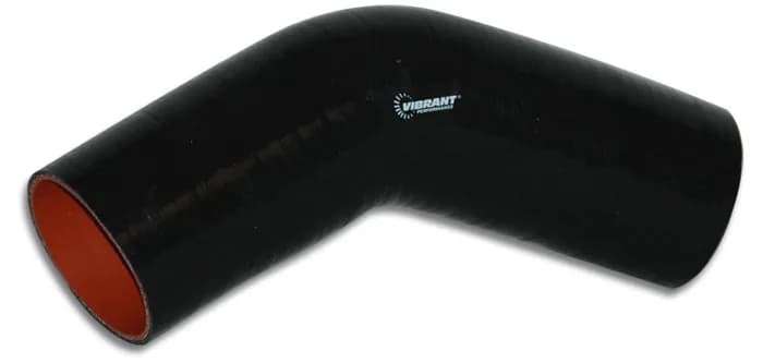 45 Degree Hose Coupler; 2 in. ID; 5 in. Leg Length From Tangent; 2 in. Centerline Radius; 67 PSI Maximum Operating Pressure; 0.2 in. Wall Thickness; Black;