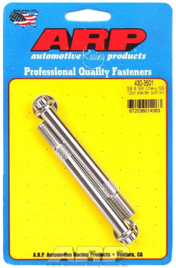 SB BB Chevy 38 12pt SS pro stock hi-torque starter bolt kit