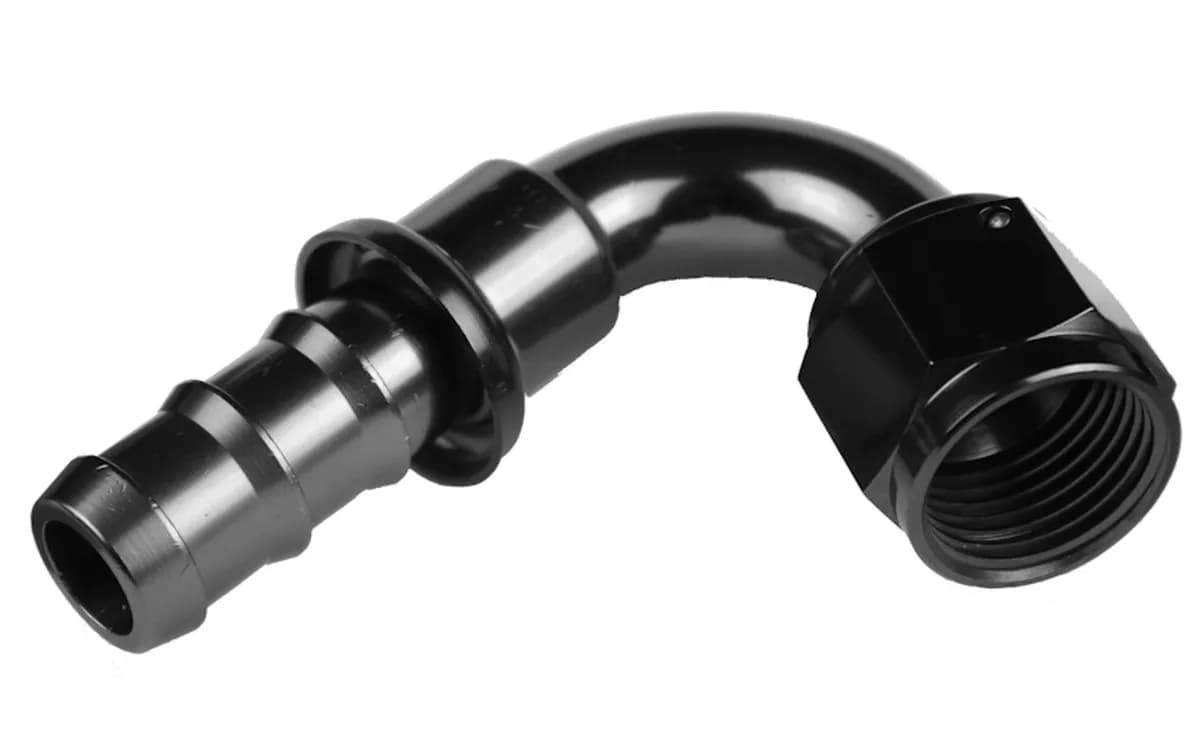 04 120 Degree An/Jic Hose End Push Lock Black