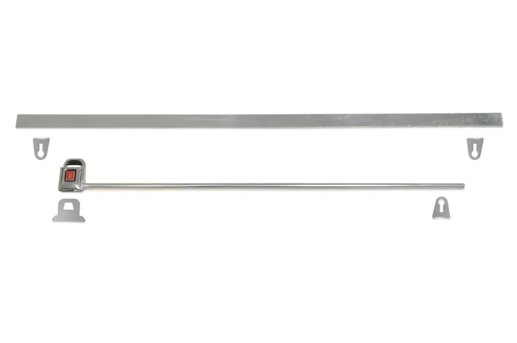 Window Net Mounting Kit; 30 Round gm Buckle Type Top Bar; 35 Flat Bottom Bar; Zinc Plated Steel