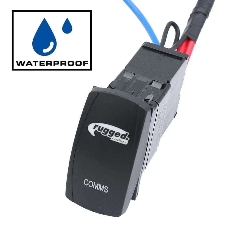 Waterproof Radio & Intercom Install Harness With Rocker Switch