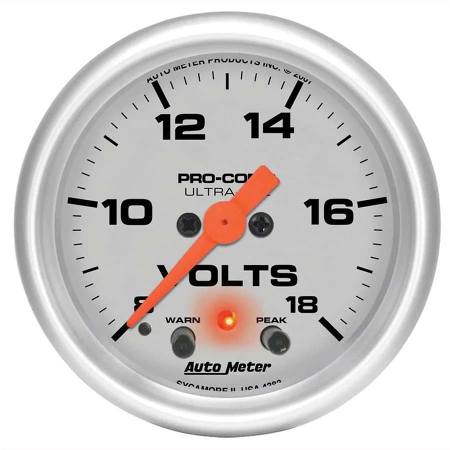 Gauge, Voltmeter, 2 1/16", 18V, Digital Stepper Motor w/Peak & Warn, Ultra-Lite