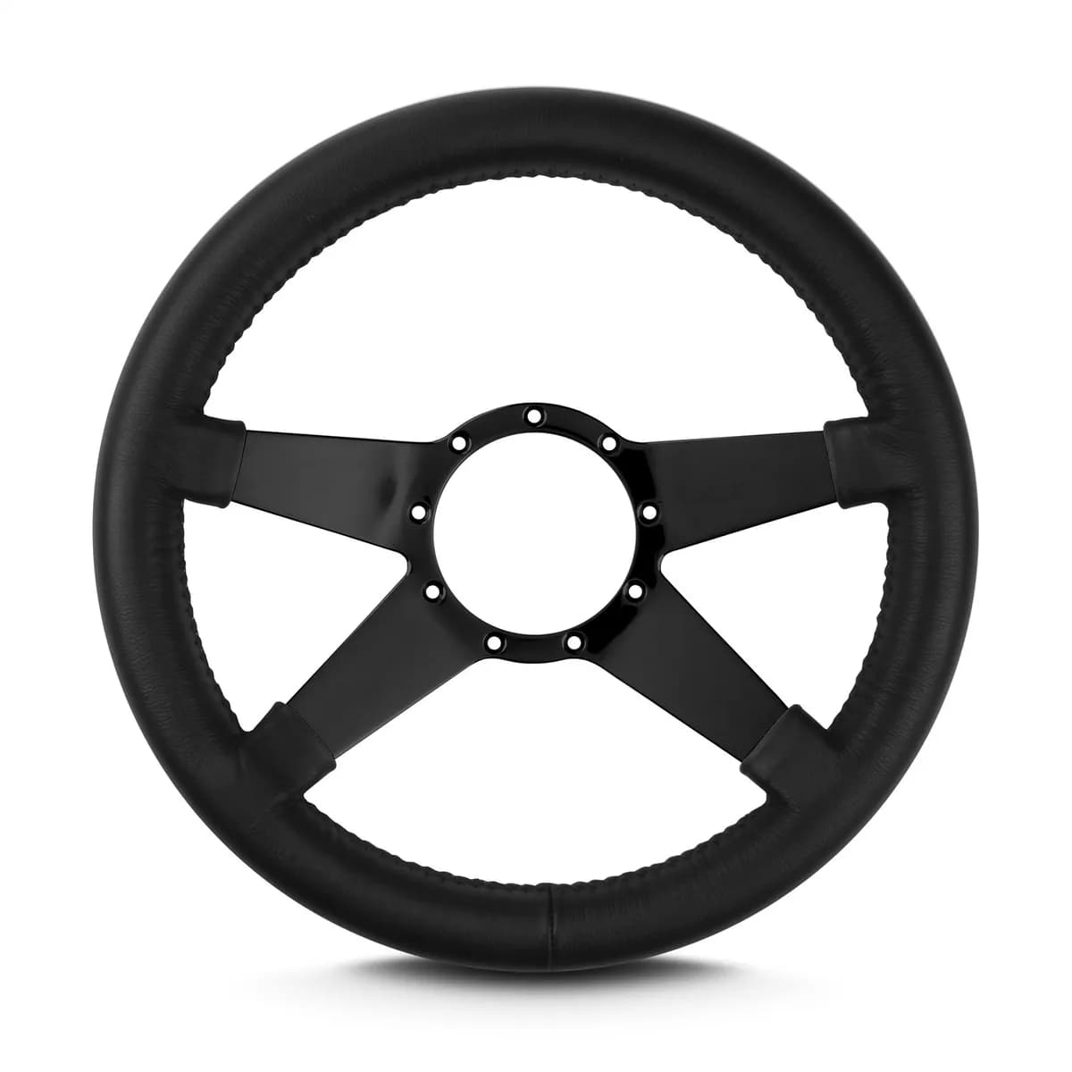 Lecarra Mark 9 Standard Steering Wheel; Black; Black Spokes; 14 in. Thick Grip;