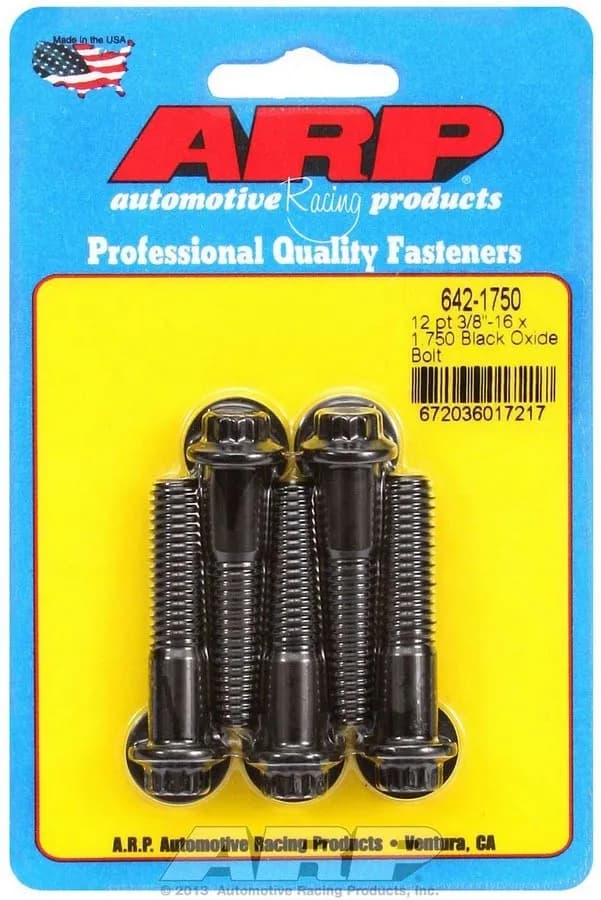 3/816 x 1.750 12pt Black Oxide Bolts
