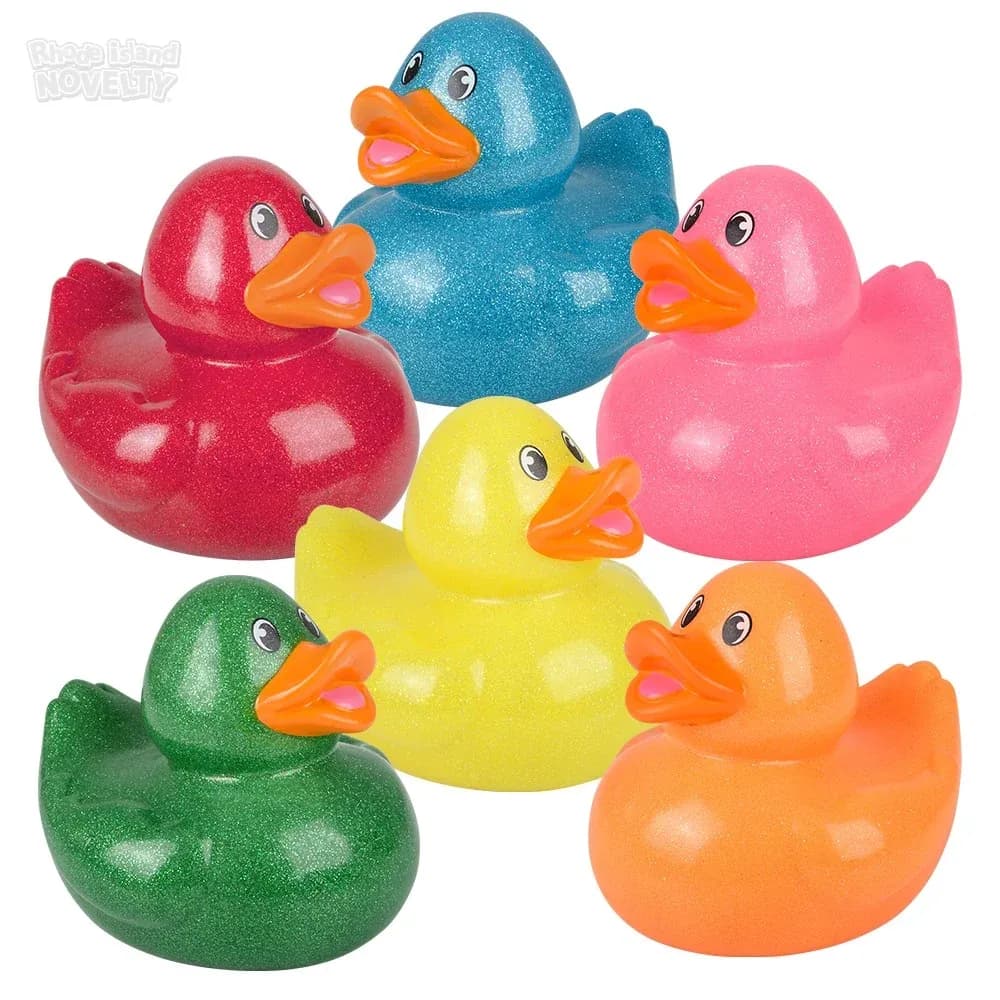 Big Rubber Glitter Ducky Collectible 6\"