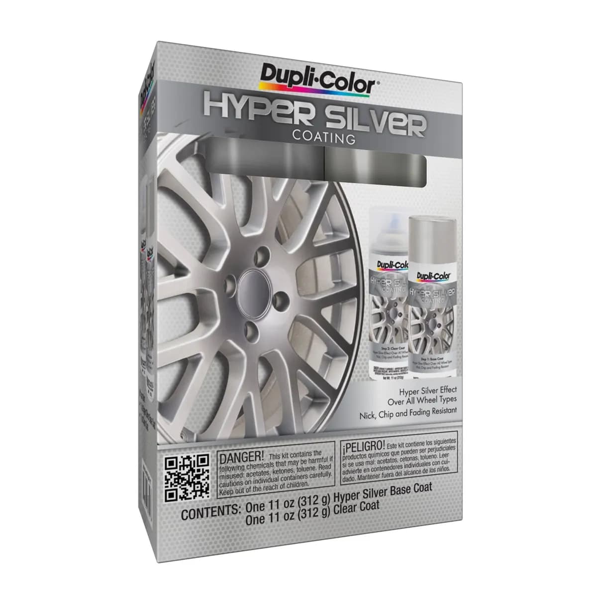 Hyper Silver Coating; Silver/Clear; 11 Oz. 2can Aerosol Kit