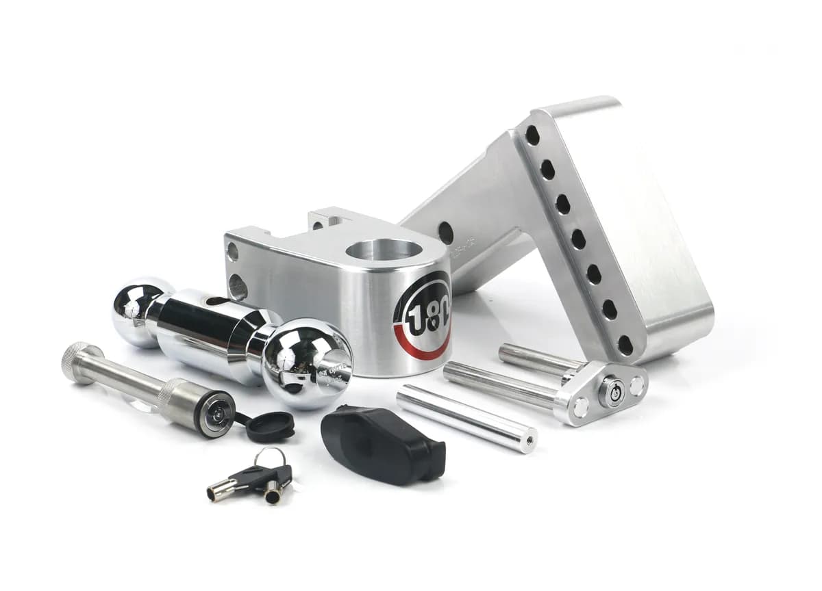 180 Hitch Chrome Plated 4in Drop Hitch With 2.5in Shank (10k/18.5k Grwr) With Ws05 Keyed Alike