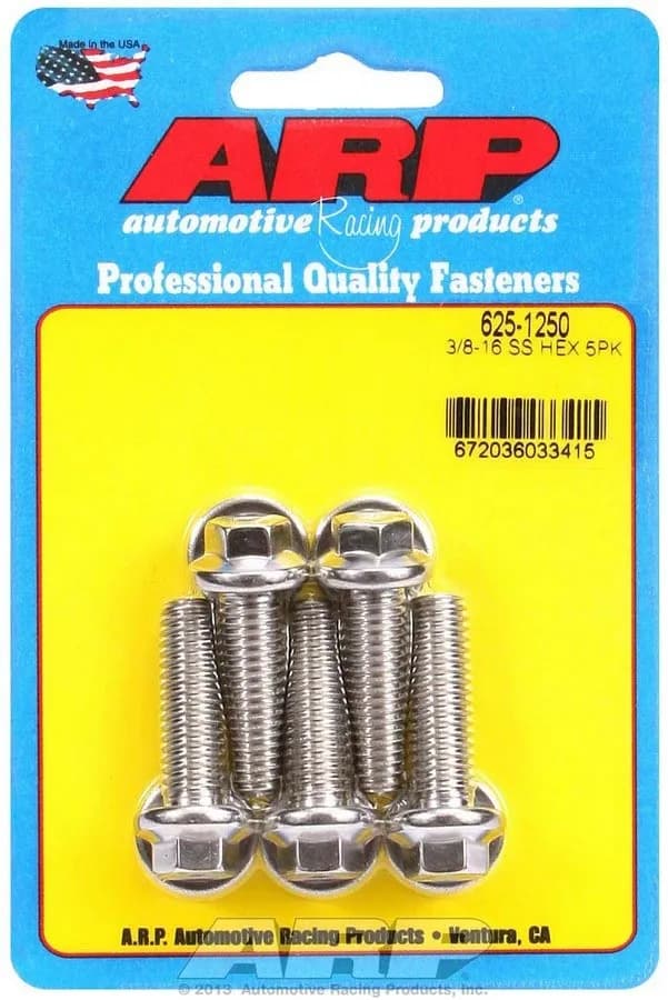 3/816 x 1.250 Hex 7/16 Wrenching ss Bolts