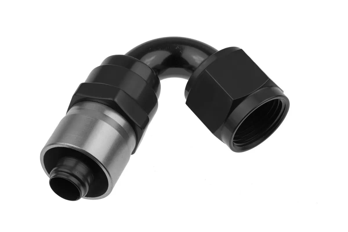 12 an 120 Degree Crimp Style Hose End Black