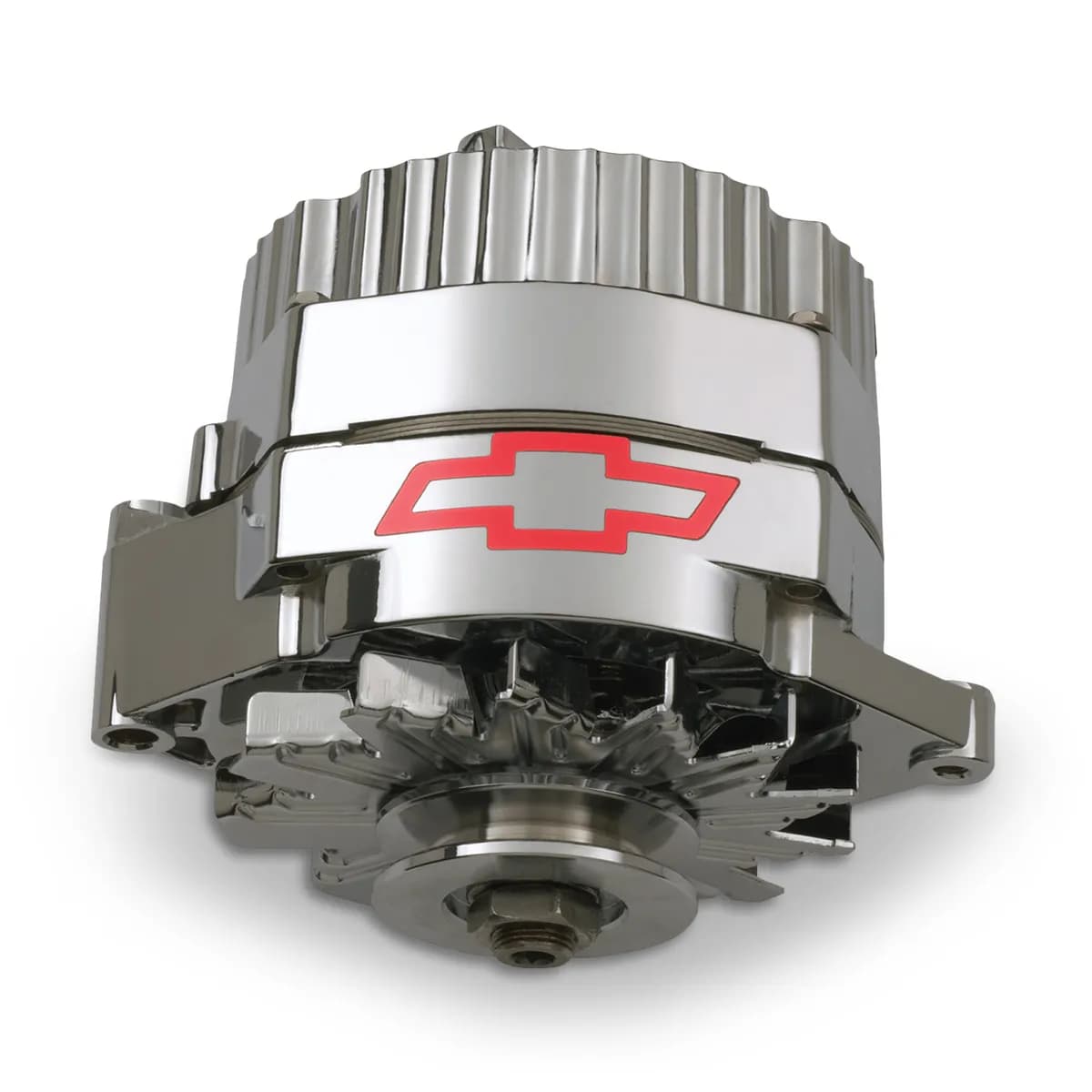 Alternator 60 AMP GM 1 Wire Style GM Bowtie Logo Chrome Finish Chevrolet Performance Parts