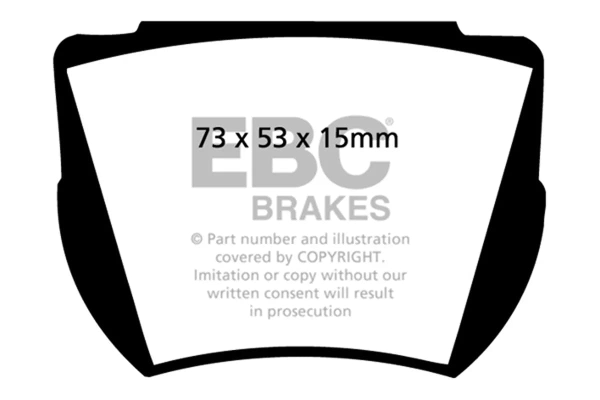 Greenstuff 2000 Series Sport Brake Pads; FMSI Pad No. D024; Pad Dimensions: 73 x 53 x 15mm;