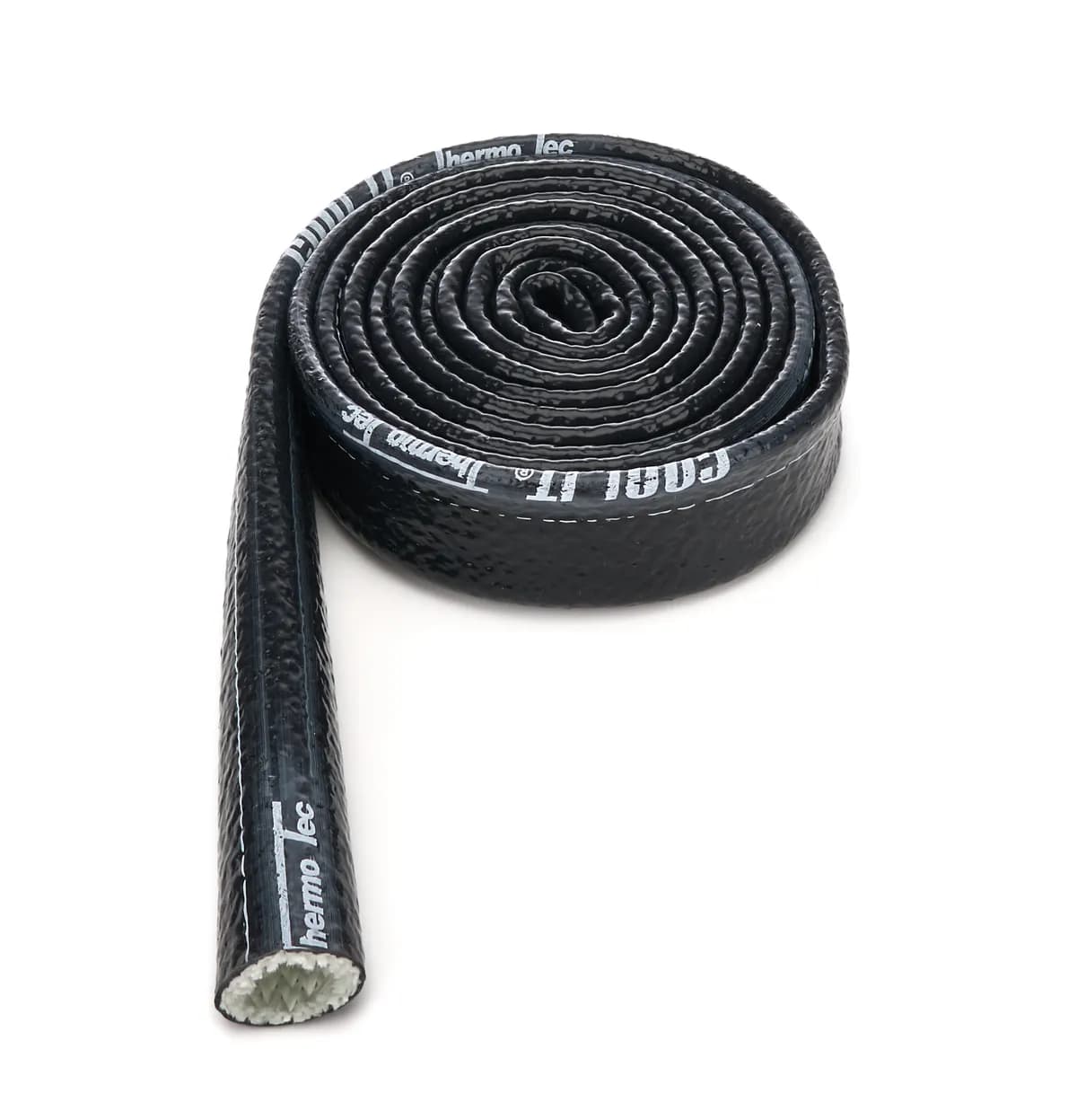 Heat Sleeve 1 Inch x 10 Foot Braided Fiberglass 500-2200 Degree F Black Thermo Tec