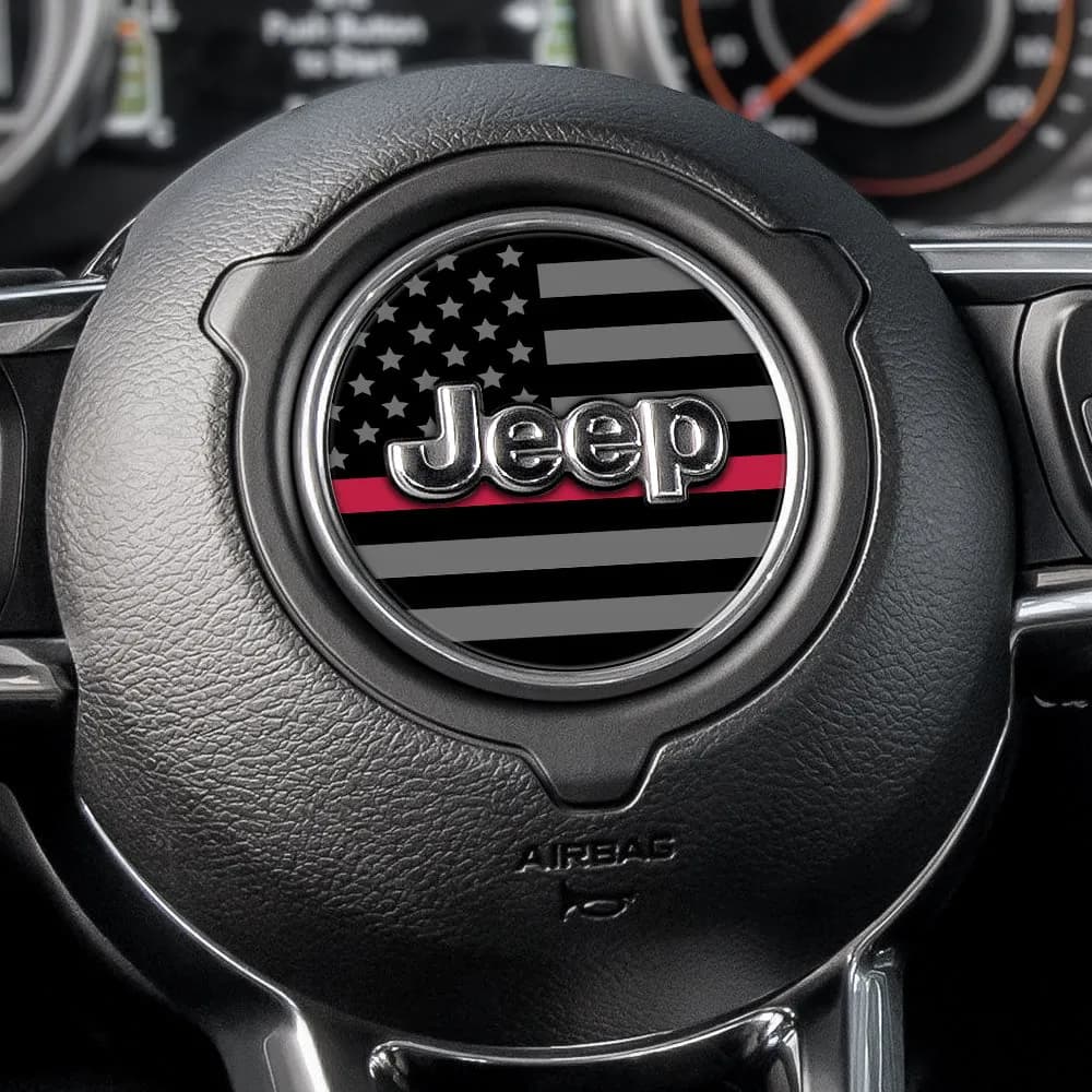 Blackout Thin Red Line Steering Wheel Decal