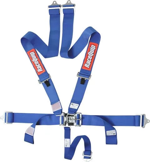 Latch & Link 5 Point Auto Racing Harness Set; Sfi 16.1 Seat Belt Set; Blue