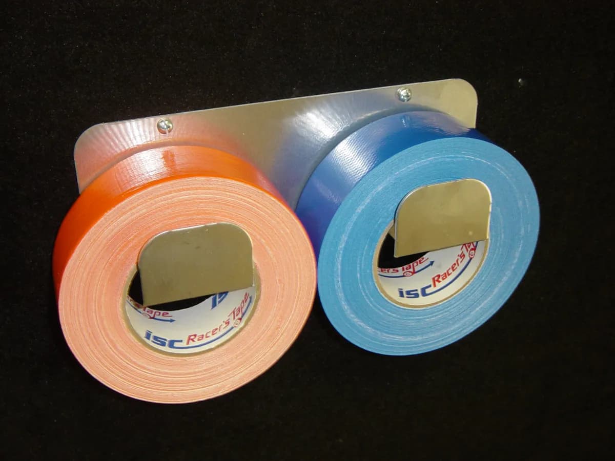 RaceMates Tape Holder / Double Roll / Smooth Mill Finish Aluminum / Owens Products