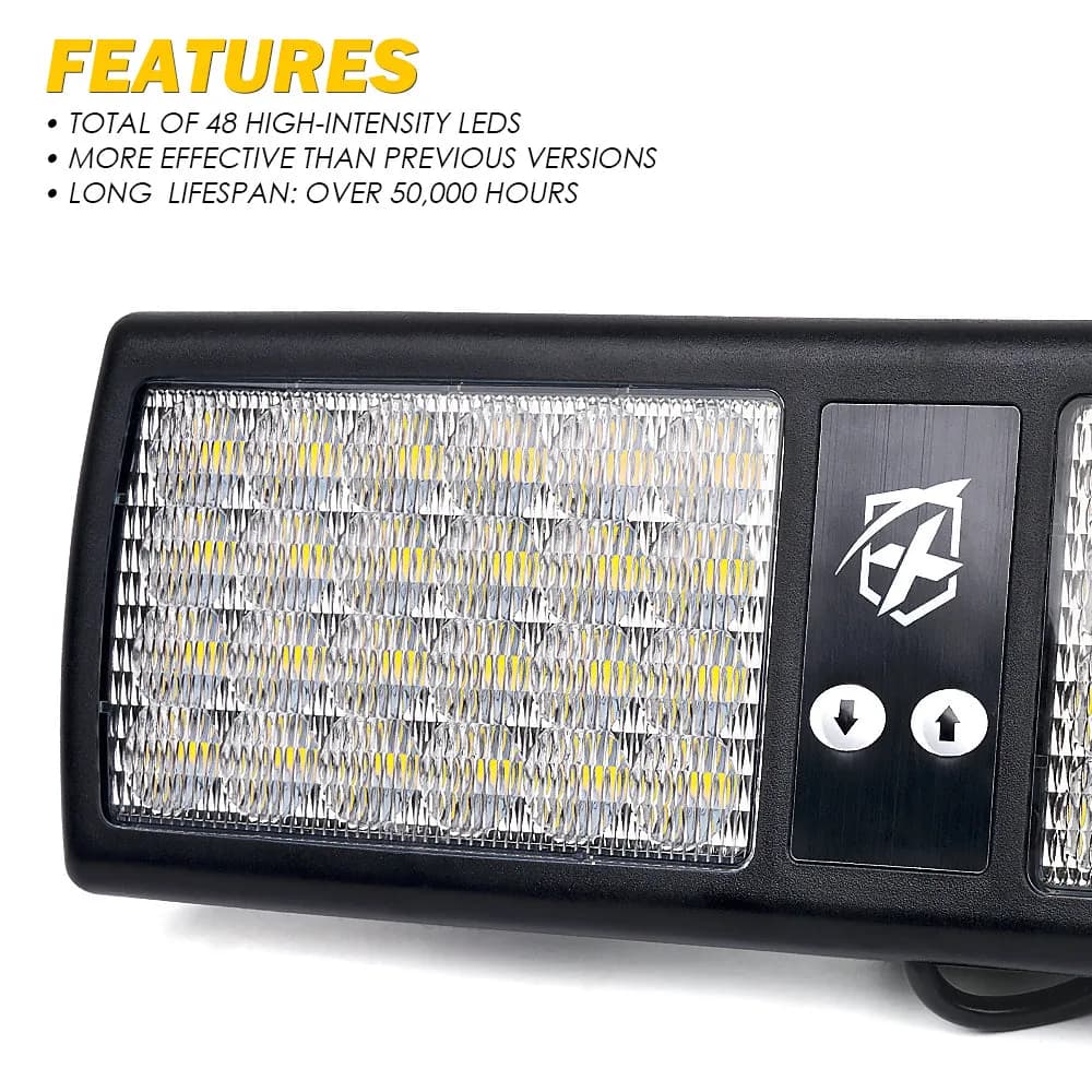 Xprite LED Windshield Visor Strobe Lights – Emergency Warning Light Bar | Decoy Series