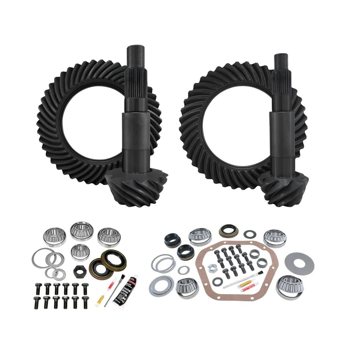 Re-Gear & Install Kit D60 Reverse/Thick Front D80 Rear Ford F350 5.38 00-16 F350 Drw 5.38 Gear/Kit Package D80 Rear (4.10&Up Case)/ D60 Rev Front (4.56&Up Case) Yukon Gear
