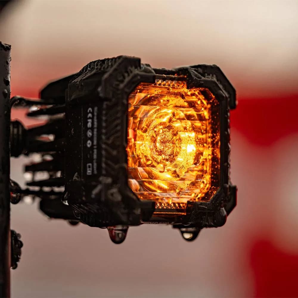 "Recon1 2"" LED Pod Lights Spot Flood Beam With Amber DRL"