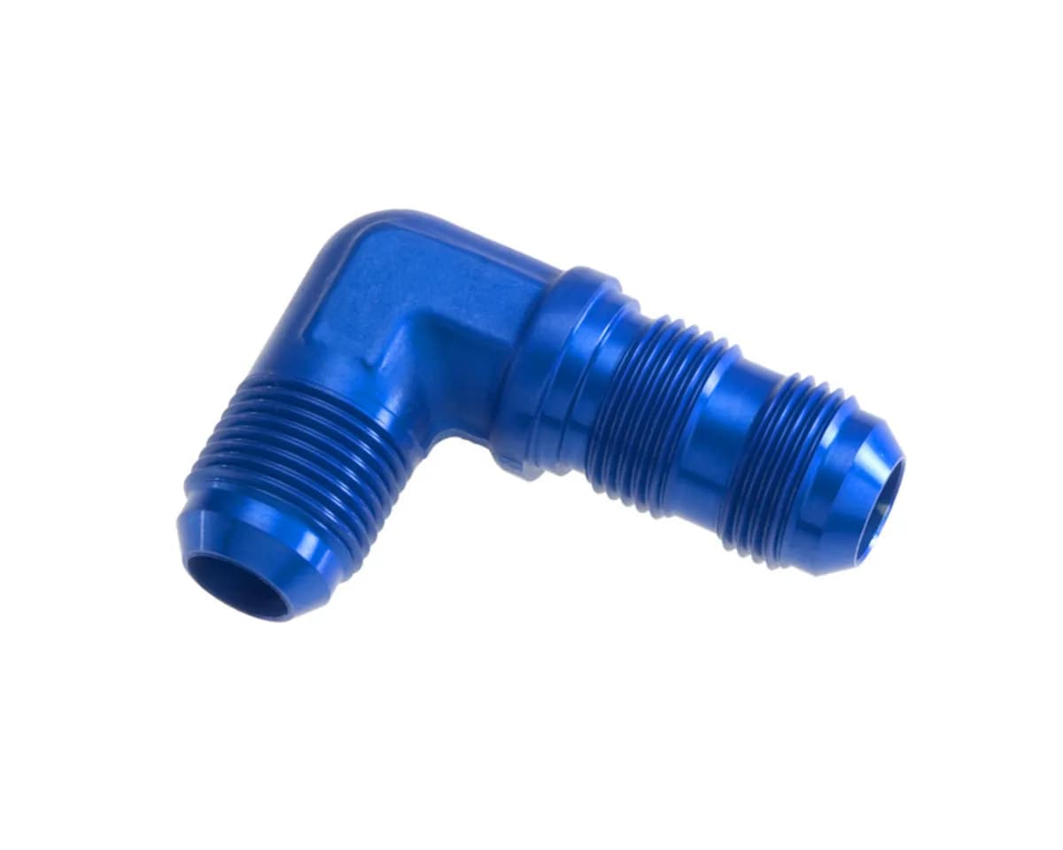 12 90 Degree Male An/Jic Bulkhead Adapter Blue