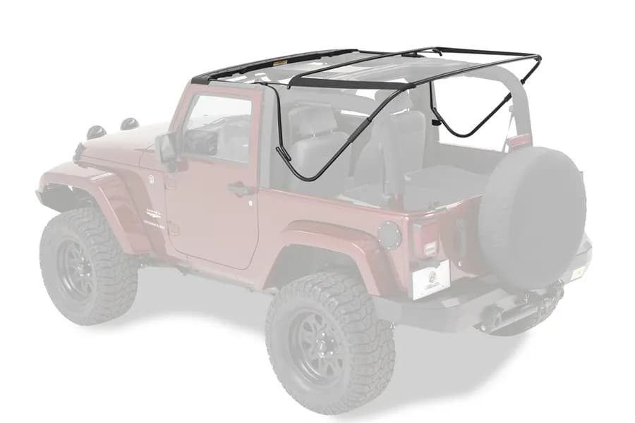 0718 Wrangler 2DR Replacement Bows& Frames Kit For 1018 Supertop nx or Factory Cable Topblack
