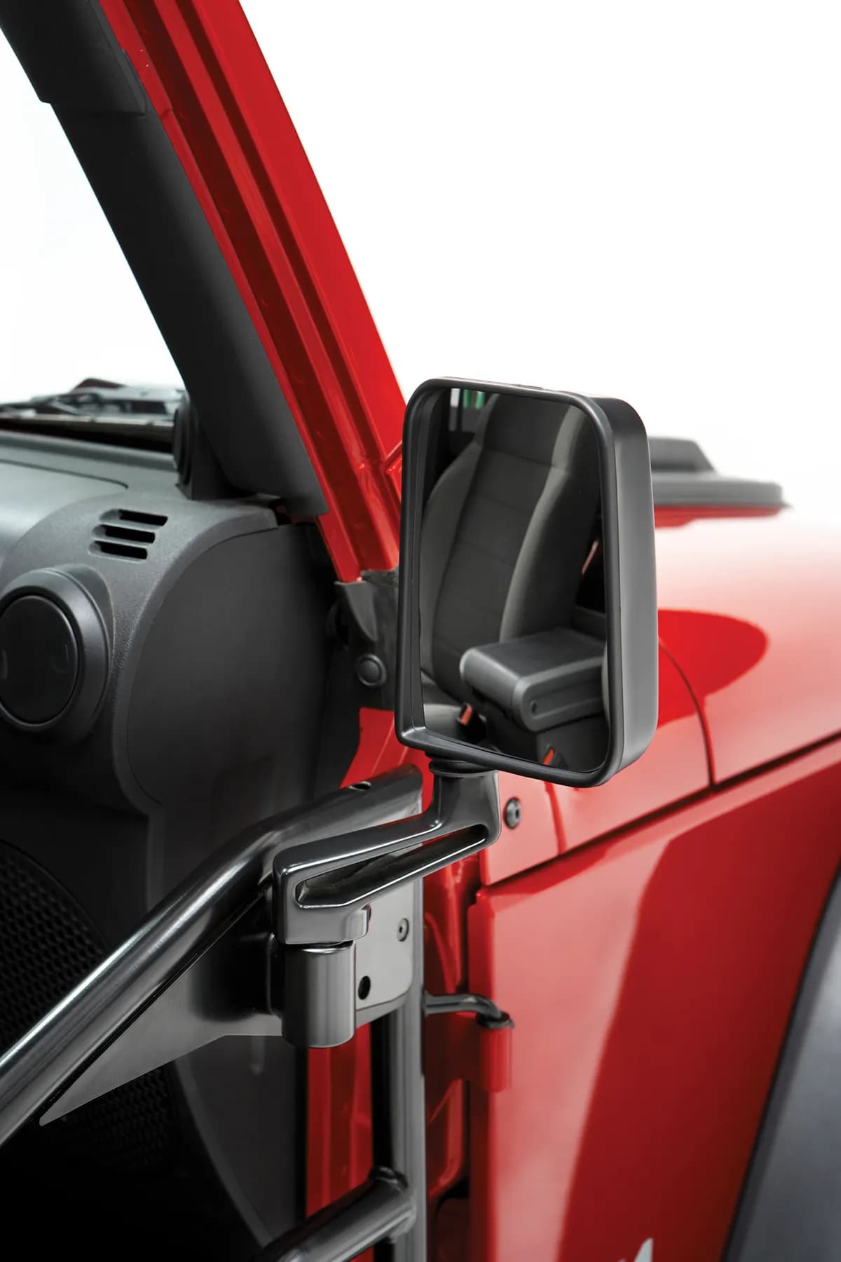 Jeep Mirror Replacement Set For Jeep 1987-1995 Wrangler YJ Slotted Arm Design Black Cast Aluminum Bestop