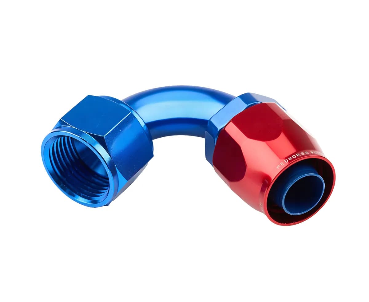 12 120 Degree Female Aluminum Hose End Red&blue