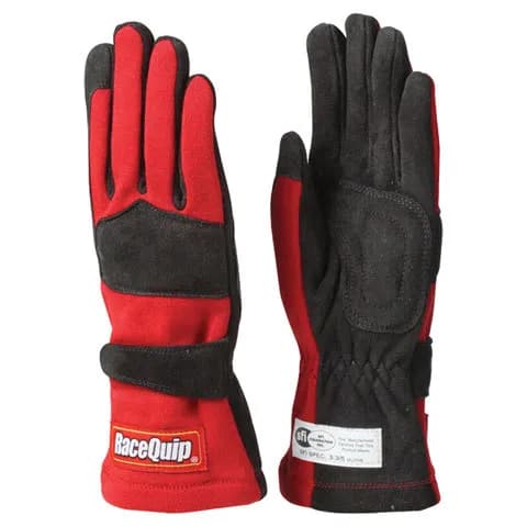 355 Series 2 Layer Nomex Race Gloves Sfi 3.3/ 5 Certified; Red Medium