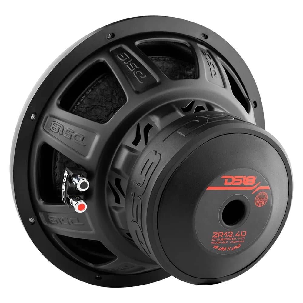 "DS18 - ZR12.4D 12"" 1500 Watt 4-Ohm Car Subwoofer"