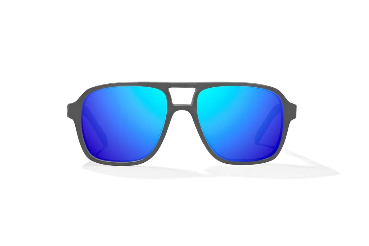 12 South Silver Mirror pc Black Gloss Sunglasses
