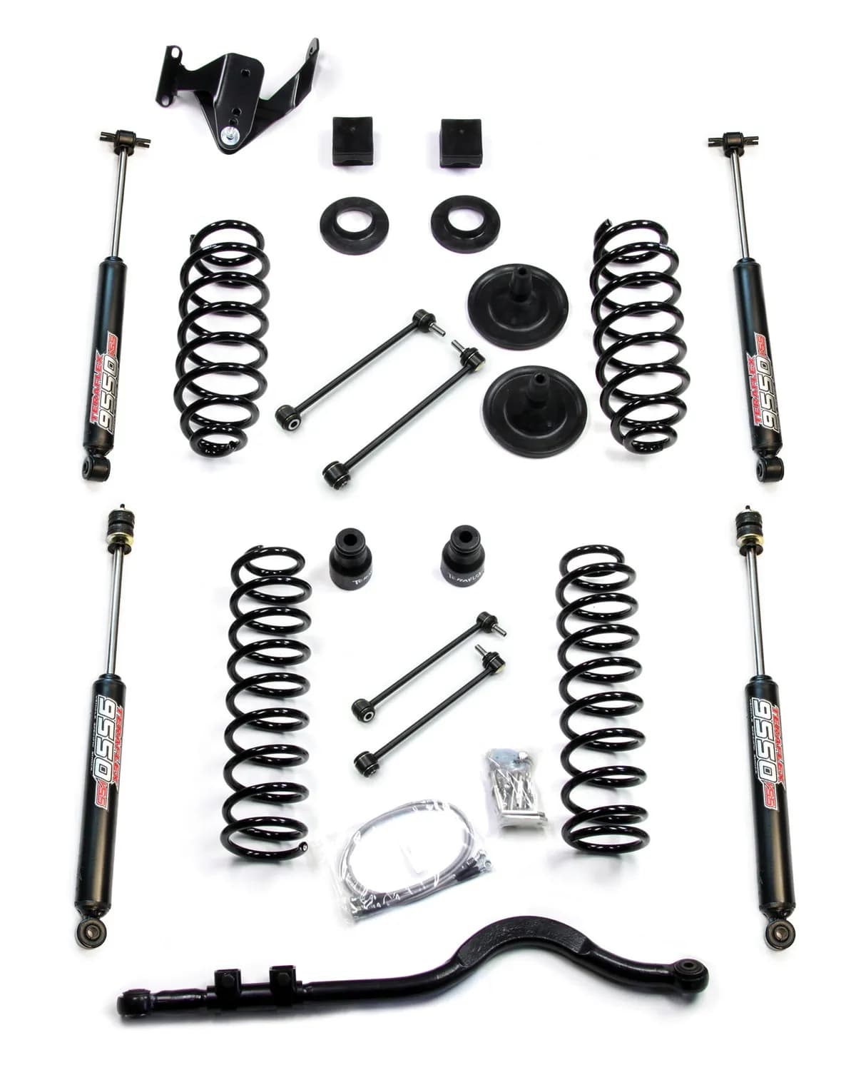 Teraflex 3in Coil Spring Base Lift Kit w/ Front Track Bar & 9550 VSS Twin-Tube Shocks - JK 4DR