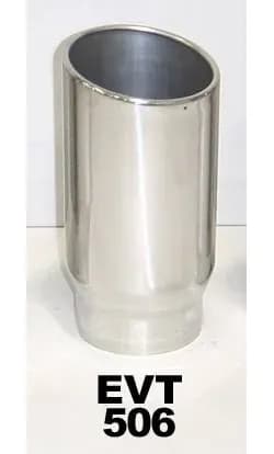 Exhaust Tail Pipe Tip 5 in ID x 6 in OD x 12 in L Bolt On Hardware Not Incl Polished 304 Stainless Steel Pypes Exhaust