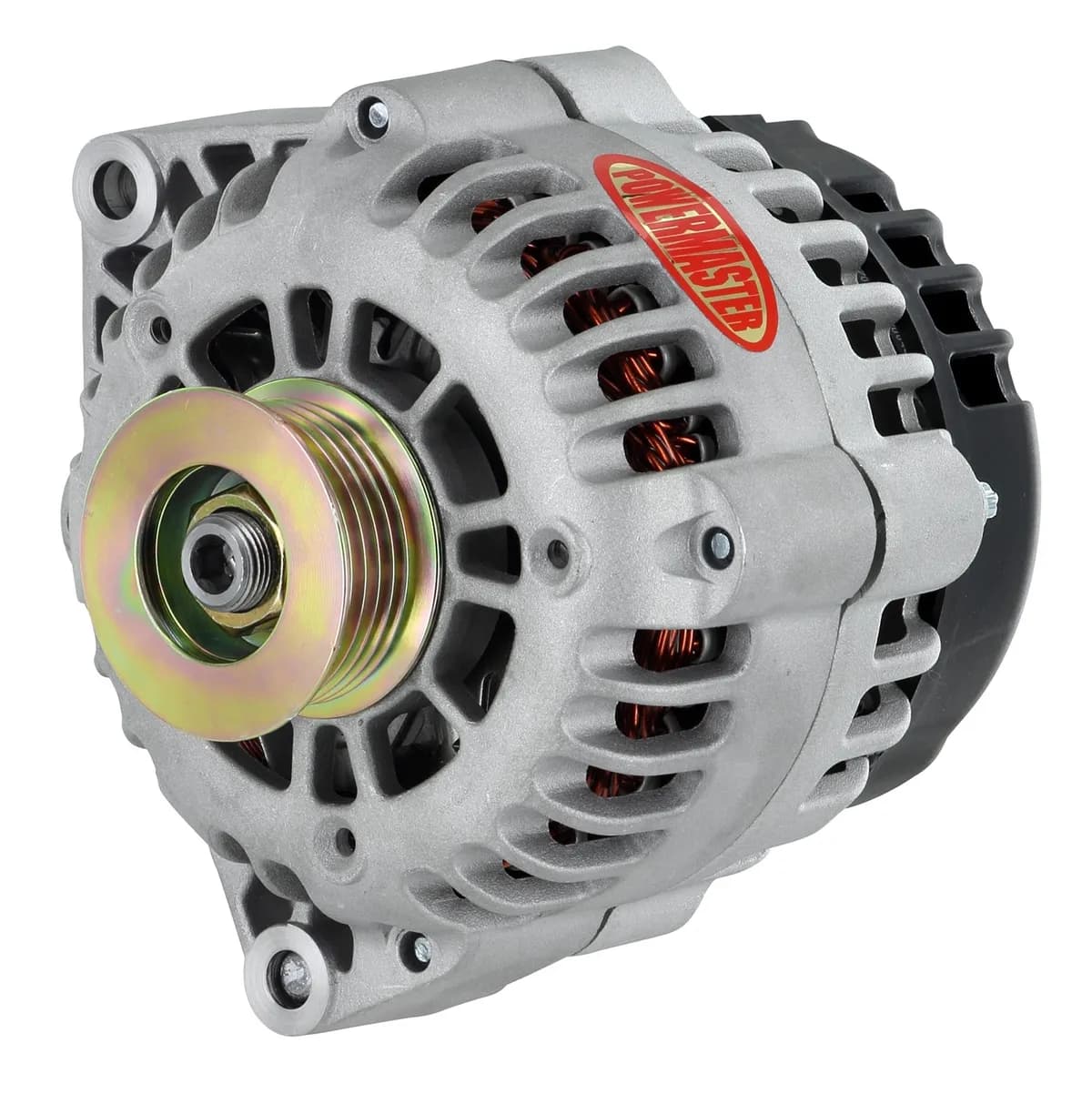 Alternator; GM CS130D; 165 Amp; 6 Groove Pulley; 5.31 in. Rear Post; 1 Wire; Incl. Air Duct; Natural Finish;