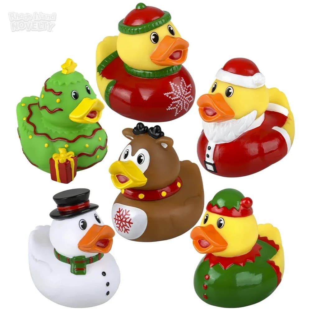 Christmas Rubber Duckies 3.5\" 12ct