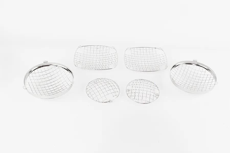Jeep CJ Wire Mesh Guard Set 6 Pieces 76-86 CJ Polished Silver Kentrol