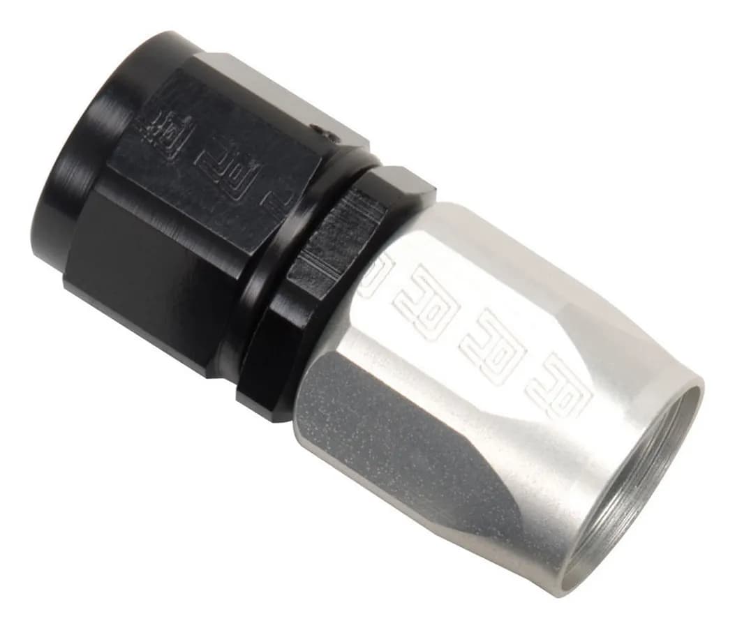 Hose End 8 Straight Black/Silver