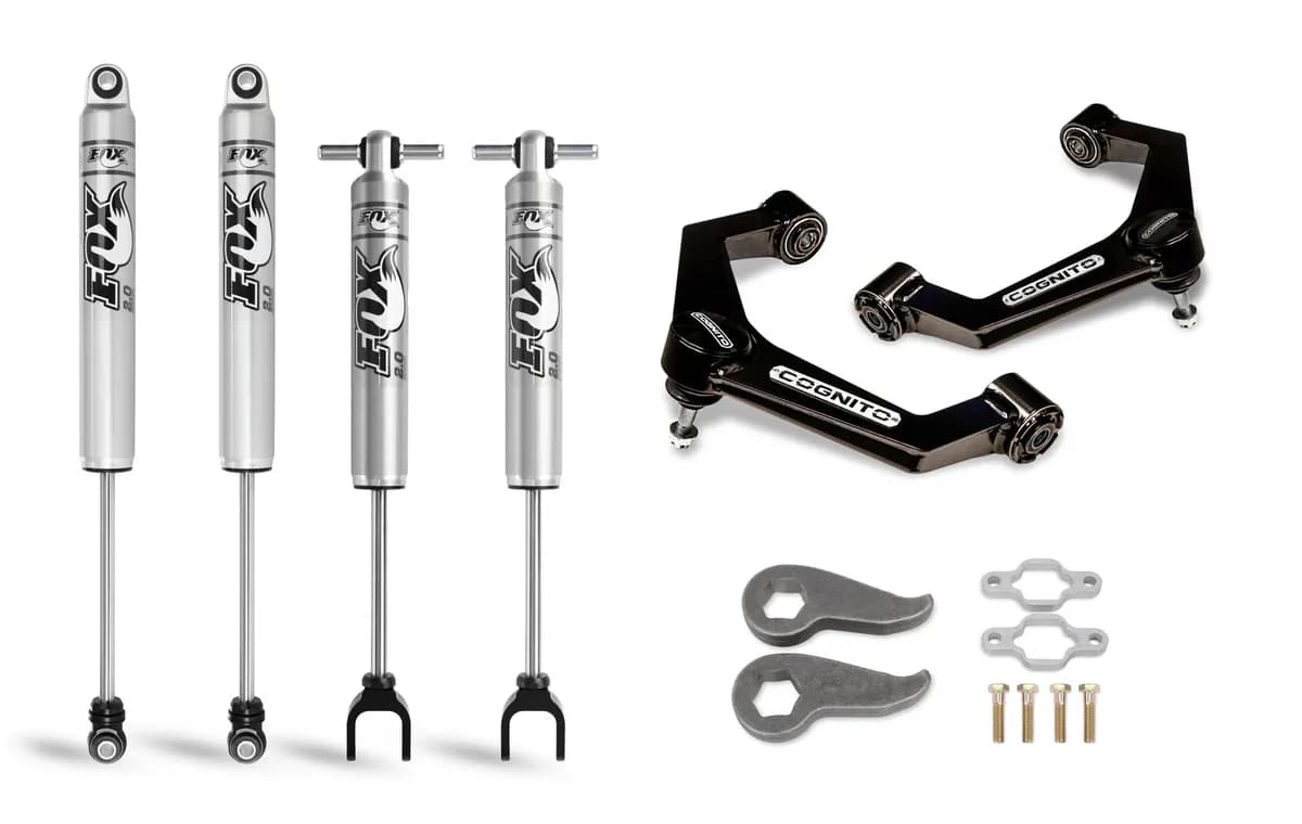 Cognito 3-Inch Performance Leveling Kit with Fox PS 2.0 IFP Shocks for 2011-2019 Silverado/Sierra 2500/3500 2WD/4WD