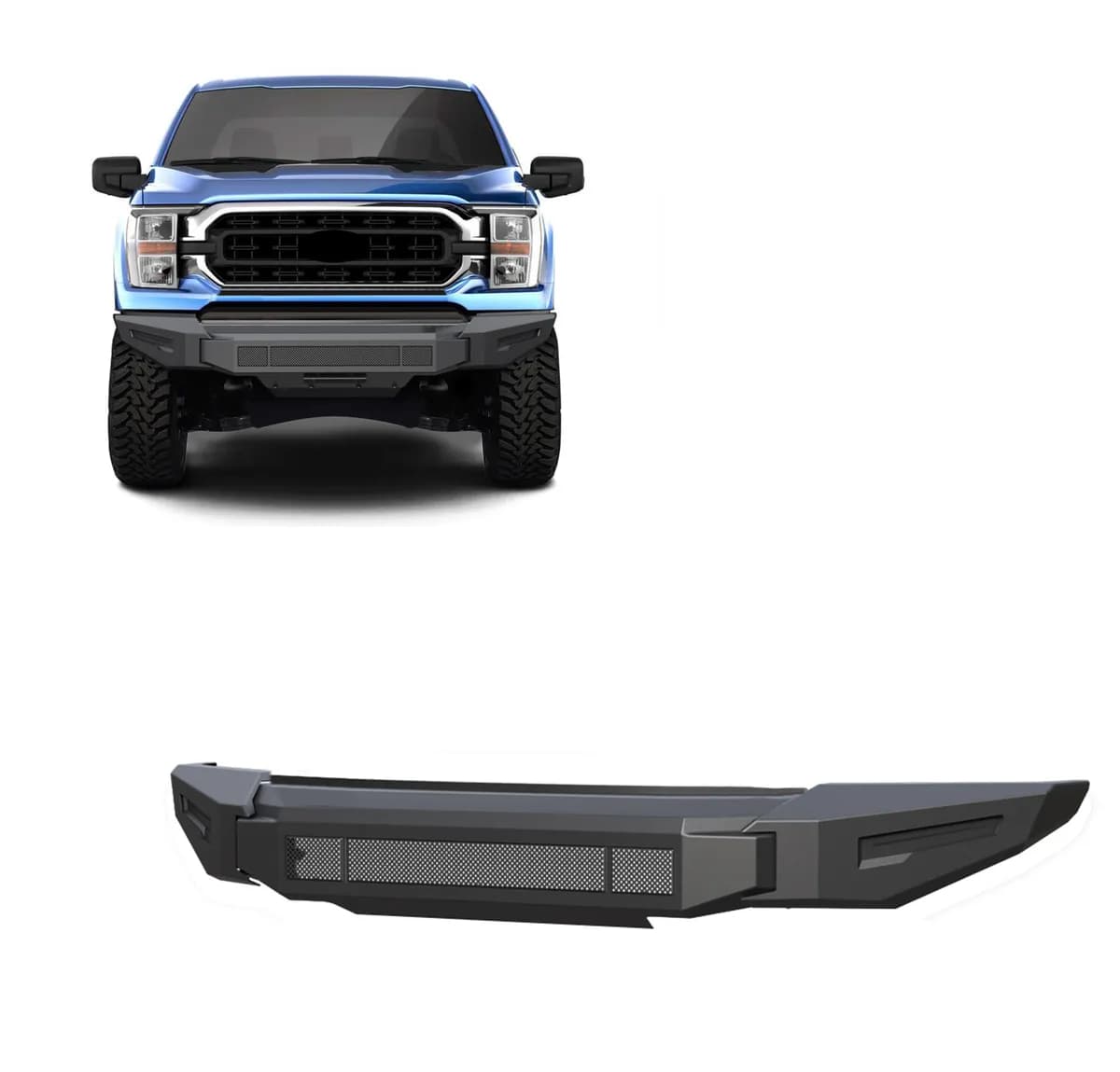 Black Horse Off Road AFB-F121-BU Armour II Heavy Duty Modular Front Bumper-Bumper Only