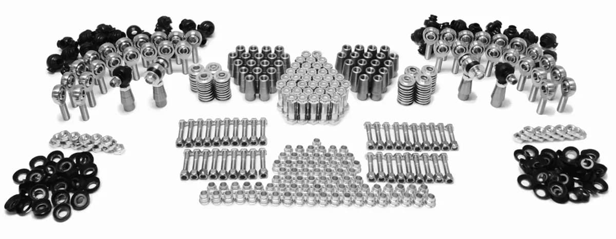 Steinjäger Builders Kit Rod End Kits 3/4-16 RH and LH Chrome Moly Housing, Nylon Race Fits 1.500 x 0.120 Tubing 40 Rod Ends