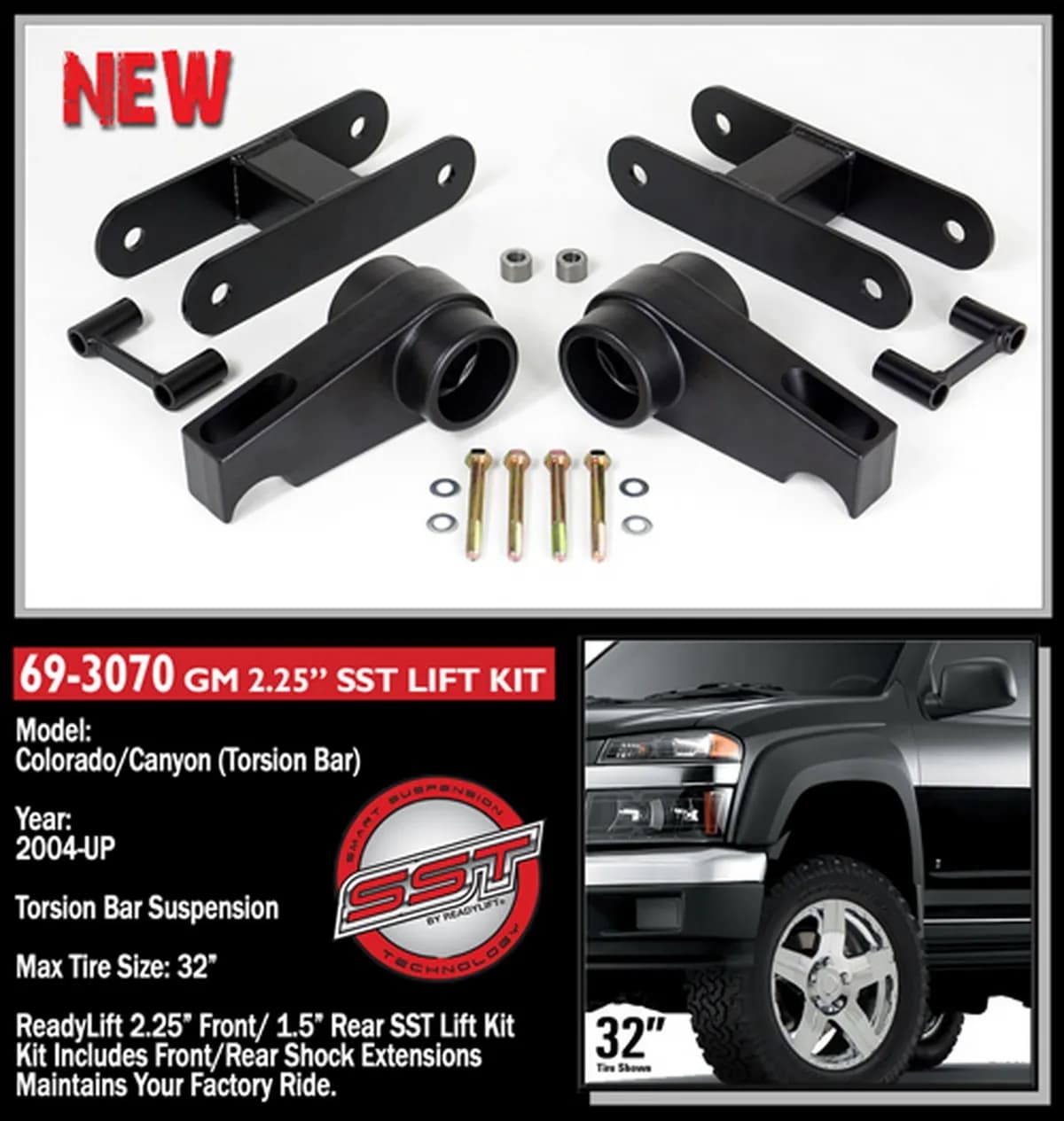 2.25 Key Way-1.5 Rear Shackle 2004-2012 Chevroletgmc Coloradocanyon 2WD 4WD