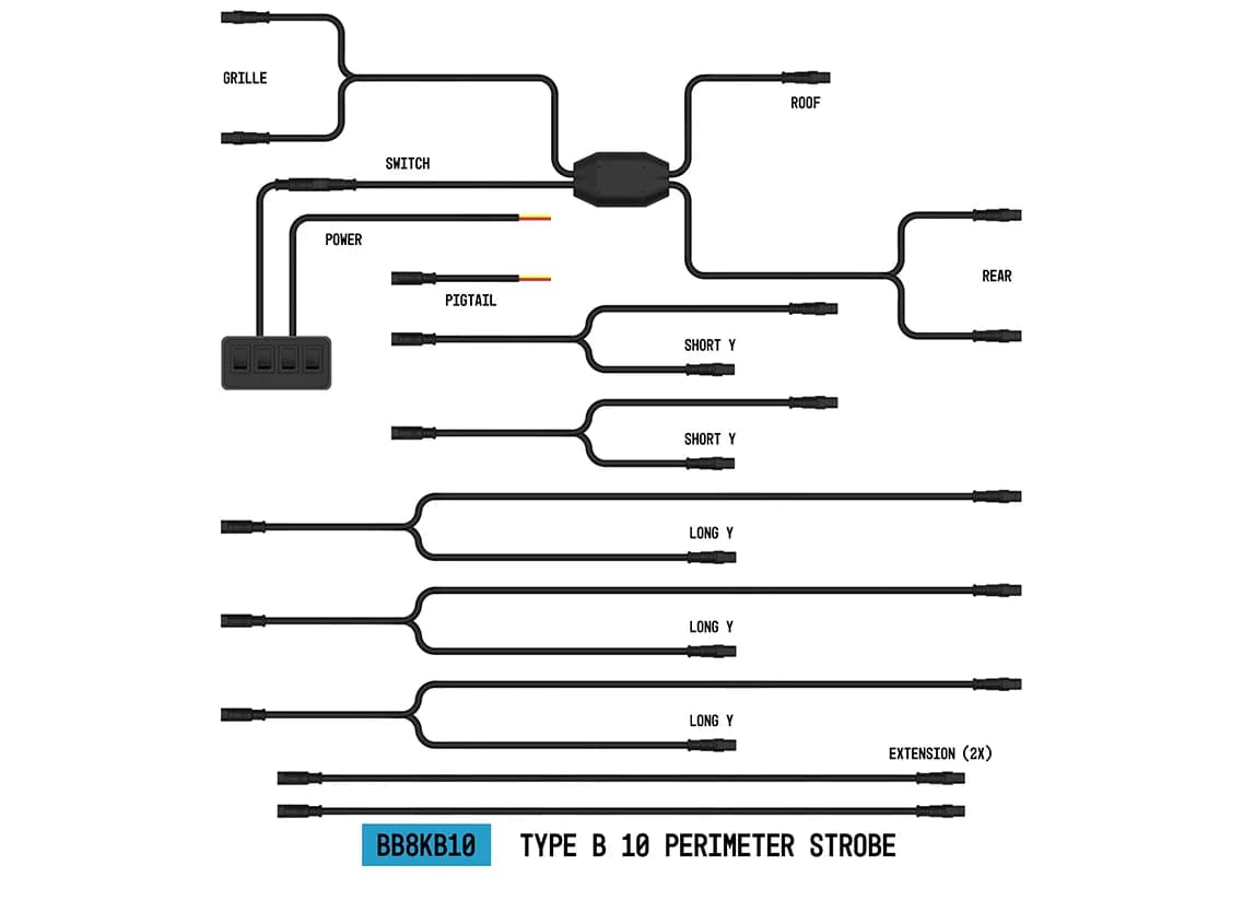 Strobelink Harness Type b (10 Lights )(1ea)