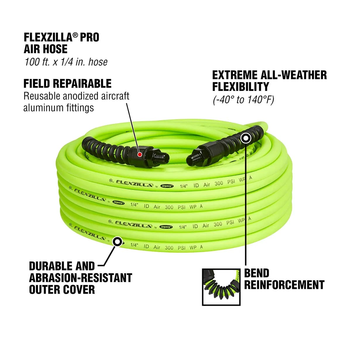 Fzp Air Hose 3/8in 50ft 1/4mnpt