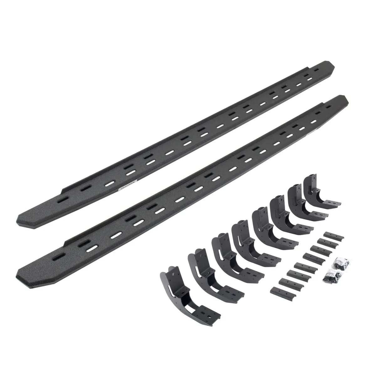 Go Rhino 69604887ST - RB30 Slim Line Running Boards with Mounting Bracket Kit - Protective Bedliner Coating