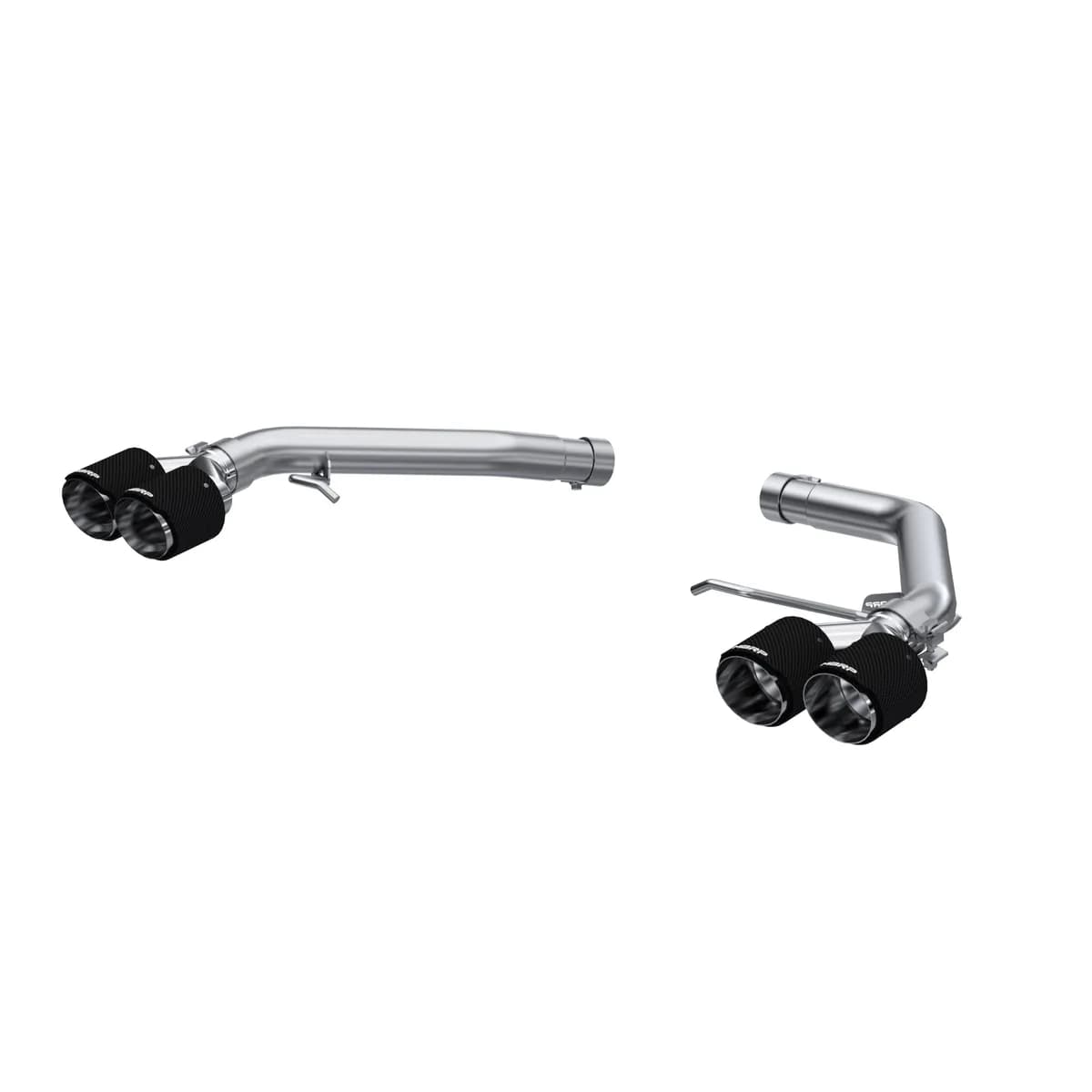 Armor Pro Axle Back Exhaust System; 2.5 in.; Dual Rear Exit; Quad 4 in. OD Carbon Fiber Tips; T304 Stainless Steel;