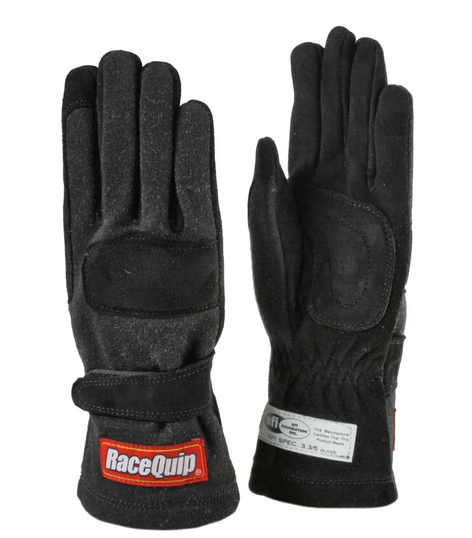 355 Series 2 Layer Nomex Race Gloves Sfi 3.3/ 5 Certified; Black Youth / jr Large